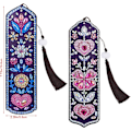 Miniatyrbillede 5 af 5: (2 Pak) Diamantbroderi Bogmærke Kit med Læder Tassel, 5D