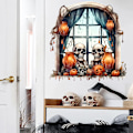 Pikkukuva 5 / 5: 2024 Halloween-kurpitsakallon seinätarra A