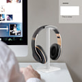 Miniatyrbilde 4 av 5: Hodemontert hodetelefonstativ svart, aluminiums skrivebordsstativ for headset