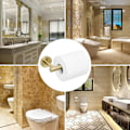 Miniatyrbillede 5 af 5: Toiletpapirholder i rustfrit stål 304 til vægmontering i badeværelset, børstet guld, toilettilbehør A