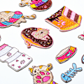 Miniatyrbillede 2 af 5: 12 søde tegneserie dovne katte broderede stof patches, børns