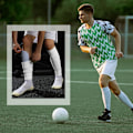 Miniatyrbilde 3 av 5: 4 par fotball leggskinner, fotballsokker, beskyttende fotballsokker, fotballermer, støtte så