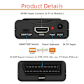 Miniatyrbild 4 av 5: Scart till HDMI-omvandlare Scart till HDMI-adapter Scart