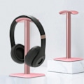 Miniatyrbild 2 av 4: Rosa huvudmonterat hörlursstativ, skrivbordsstativ i aluminiumlegering för headset