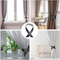 Miniatyrbillede 5 af 5: 2 Pak Sorte Gardinbindere Tilbage Klips Gardin Fiksere Udendørs Gardin Holder Stue Spisestue Soveværelse Deco
