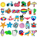 Miniatyrbilde 1 av 4: Stilig og søt planter Croc Charms Dekorasjon for Croc, Rainbow Flower Charms Pins for Kids Teens, Pe