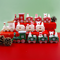 Miniatyrbilde 2 av 5: Miniatogtog i tre (4 stk), Deco Noel Tog Julepynt, Julepynt, Miniatyr Vogn Julepynt