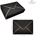 Miniatyrbillede 2 af 5: Sorte 50 stk. kuverter 18,5 x 13,5 cm, kuverter 5 x 7 tommer V-flap kuverter