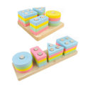 Miniatyrbillede 1 af 5: 24 stk Trælegetøj, Digitalt Byggeklodser, Form Klassificering Stikklodser Sortering og Stabling Legetøj Læringslegetøj A