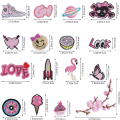 Miniatyrbillede 2 af 5: 16 stk. Rose tema broderi patch bag klistermærke, broderi pind P