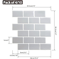 Miniatyrbild 5 av 5: Peel and Stick Kakel Backsplash för Kök Vägg, 10-Blad Grå Tunnelbana Kök Backsplash Kakel (12\"×12\") Grey