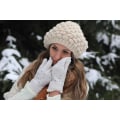 Miniatyrbilde 5 av 5: Varme hansker med rhinestones og fleece, strikkede vinterhansker,