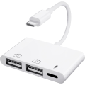Miniatyrbilde 1 av 5: iPhone USB-kameraadapter, 3 i 1 iPhone USB-adapter Lighting USB