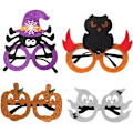 Miniatyrbilde 1 av 5: Halloween-briller, morsomme karnevalsfestbriller, 4 stykker, til Halloween-karneval utkledning tilbehør