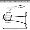 Miniatyrbillede 4 af 5: 4 stk Gardinstangsbeslag Aluminium Legering 118cm Gardinstang Beslag Rustfri Gardinstangsbeslag med Skruer og A
