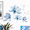 Miniatyrbild 4 av 5: Blå Blommor Väggdekaler Stora Blå Blommor Väggdekal Vallmo Växt Väggdekoration Vardagsrum Sovrum Badrum