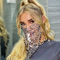 Miniatyrbillede 3 af 4: Bling Krystal Mesh   Sort Kvast Ansigtskæde  rade  s Med Krystal Vedhæng Aften Fest Bal Veneti
