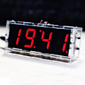 Miniatyrbillede 1 af 5: DIY Elektronisk Ur Kit (Rød) - 4 LED Digitalt Ur Kit Viser Automatisk Tid og Temperatur