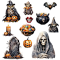 Pikkukuva 1 / 5: 2024 Halloweenin uudet kurpitsa- ja pöllön seinätarrat M