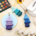Miniatyrbillede 3 af 5: 3 stk. Tassel Taske Charm Nøglering, Tassel Charm Nøglering, Farverig E