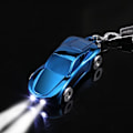 Miniatyrbillede 5 af 5: Kreativ nøglering bil nøglering lommelygte med LED-lys 2 i 1 bil nøglering ring til kontor rygsæk pung charme, Grøn R