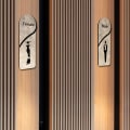 Pikkukuva 5 / 5: WC-kyltti, WC-kyltit, WC-kyltit, miesten ja naisten WC-kyltit, kylpyhuoneen oven kyltit, akryyliset kohokuvioidut tunnistuskuvakkeet