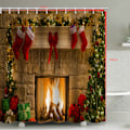 Miniatyrbild 3 av 3: Julklappsduschdraperi, 180 x 200 cm (3) - Badrumsdraperi i Polyestertyg, Anti-Mögel, Vattentät, Maskintvättbar C
