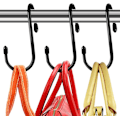 Miniatyrbillede 1 af 5: 8 stk. bøjle til skab, unikt twist design sort vinylbelagt taskebøjle organizer kroge, stor C