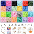Pikkukuva 1 / 5: 4000+ Palan Bead Kit, 24 Väriä Kirjain Palan Beadit Käsintehty Polymeerisavi, Värikkäät Pyöreät Palan Beadit, Lapsille