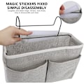 Miniatyrbillede 5 af 5: 1 Styk (Grå) Sengslomme, Vandafvisende Canvas Sengshylde Organizer Hængende Sengeside Kurv, Sengslomme til Hjem Kontor L