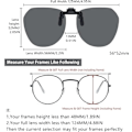 Miniatyrbillede 2 af 4: Clip-on solbriller - Polariseret Clip-on solbriller over briller Unisex, Rimless Polariseret Flip up sol A