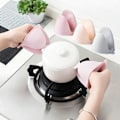 Miniatyrbillede 4 af 5: 2 Par Silicone Handsker, Grå Dobbelt Greb, til Gryder og Pander, Mikrobølgeovnshandsker, Varmebestandige Handsker, til Køkken Grill O
