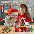 Miniatyrbild 4 av 5: Santas Julpepparkakshus Byggstenar Set, 1301 Stycken Jul Leksak Set, Perfekt Present till Pojkar och Flickor
