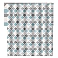 Miniatyrbillede 5 af 5: 180 x 180 cm Blå og grå mønstret polyester bruseforhæng til badeværelse - modstandsdygtig over for skimmel og meldug