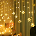 Miniatyrbillede 1 af 3: (Varmt Hvid, 4m) LED Snefnug Isstribe Lys Julepynt Lys Snefnug F