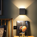 Miniatyrbillede 3 af 5: Pakke LED Udendørs Vægskinne Moderne Udendørs Vægslampe Sort 6W Naturhvid 4000K IP65 Vandafvisende Kvadratisk Aluminium A B