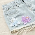 Miniatyrbillede 5 af 5: Hot patch Lotus DIY broderi patch Rose patch broderi badge B