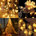 Miniatyrbillede 2 af 5: (Varmt Hvid) Udendørs Solcelle Boble Bold Lysstreng, 30 LED Lys, 8 Tilstande, Velegnet til Have, Have, Jul, E