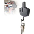 Miniatyrbilde 1 av 5: Svart Midtfinger Nøkkelholder/Selvklebende Morsom Gaveidé T