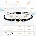 Miniatyrbillede 2 af 5: 2 Matchende Yin Yang-snorrebåndsarmbånd Bedste ven armbånd Valentinsdag Matchende armbånd Justerbar