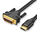 Miniatyrbillede 1 af 5: HDMI A til DVI-adapterkabel - 2 m (ikke egnet til tilslutning til
