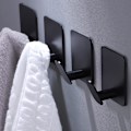 Miniatyrbild 1 av 5: Svarta självhäftande krokar - 4-pack Handduks-/Klädkrokar Väggkrokar Stick o W