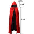 Miniatyrbillede 2 af 4: Vampyr Kappe med hætte Sort Rød Reversible Kappe til Halloween Fest