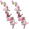 Miniatyrbild 1 av 5: 2 st Nya Fjärilsblommor Broderade Lappar, Blommig Spets Fab Z