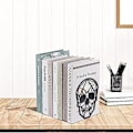 Miniatyrbillede 4 af 5: Metal Skull Design Bogstøtter Sorte Bogstøtter, Heavy Duty Bogstøtter Til Bogreoler, Blac