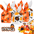 Pikkukuva 1 / 5: 100 kpl 14 * 23 cm Halloween-makeispusseja varten Halloween-juhla-pusseja, karkkipusseja temppuiluun