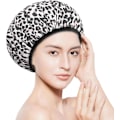 Miniatyrbilde 4 av 5: (Leopard) Dusjhette, Ekstra Stor Trippel Lag Badehette med Tørr Hårfunksjon for Kvinner Mikrofiber