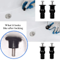 Miniatyrbillede 3 af 5: WC Sæde 2 Par Gummi Ekspanderende Bolte, 304 Rustfrit Stål WC Fikseringsskruer Skrue Ekspanderende Gummi Toilet Fikseringshængsler