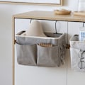 Miniatyrbillede 2 af 5: 1 Styk (Grå) Sengslomme, Vandafvisende Canvas Sengshylde Organizer Hængende Sengeside Kurv, Sengslomme til Hjem Kontor L