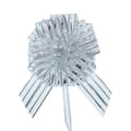20 st, Dragbåge, Stor, Organza, 6 tum, Silver, Presentförpackning B